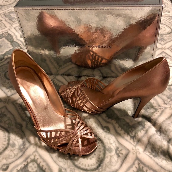 RARE vintage rose gold heels size 9 - Picture 7 of 8
